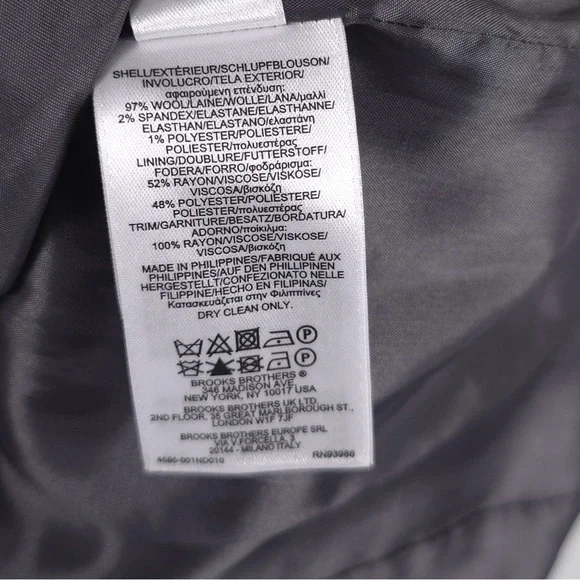 BROOKS BROTHERS Red Fleece Tollegno 1900 Fabric Made ITALY🇮🇹 WOOL Dress Size 0 - Picture 13 of 13